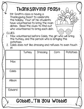 thanksgiving logic puzzles for beginners by meredith berry