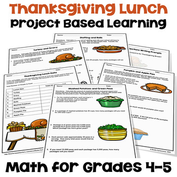 Preview of Thanksgiving Lunch Project Based Learning with Math for 4th and 5th Grades