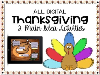 Preview of Thanksgiving Main Idea Activities - Distance Learning - Google Slides