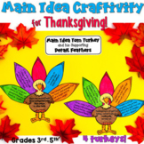 Thanksgiving Main Idea Craftivity (3rd-5th) in Print and Digital with TpT Easel