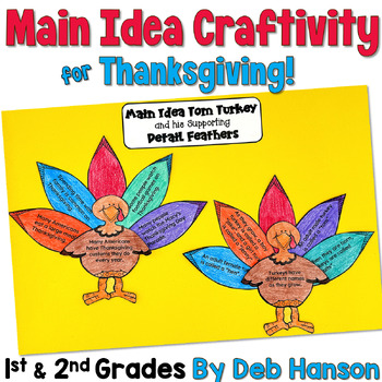 Preview of Main Idea Activity for Thanksgiving: Turkey Craftivity for 1st and 2nd Grade