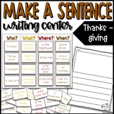 Thanksgiving | Make a Sentence Writing Center