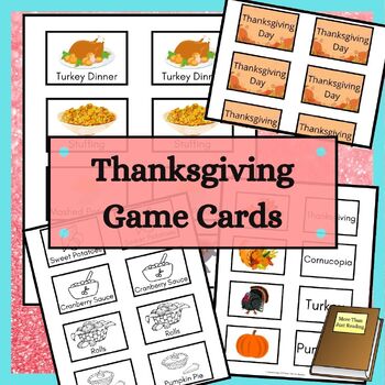 Thanksgiving Matching Game Cards for Memory and Go Fish | TPT
