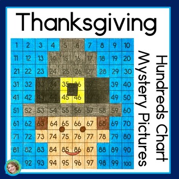Preview of Thanksgiving 100s Chart Mystery Pictures Blank and Numbered 100 Charts