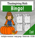 Thanksgiving Math 1st Grade BINGO Game Bundle
