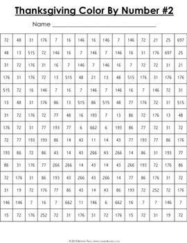 3rd Grade Thanksgiving Activities: 3rd Grade Thanksgiving Math (Color