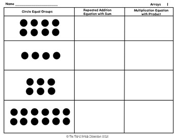 Arrays Worksheets and Task Cards by The Third Grade Dimension | TpT