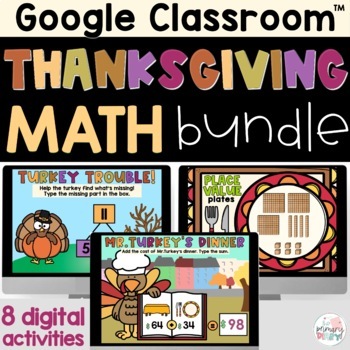 Preview of Thanksgiving Math 2nd Grade Turkey Activities Place Value, Addition Google Slide
