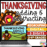 Thanksgiving Math 3 Digit Addition and Subtraction With Re