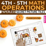 Thanksgiving Math 4th-5th Paperless Google Slides PPT Secr
