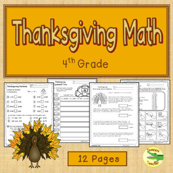 Preview of Thanksgiving Math  4th Grade