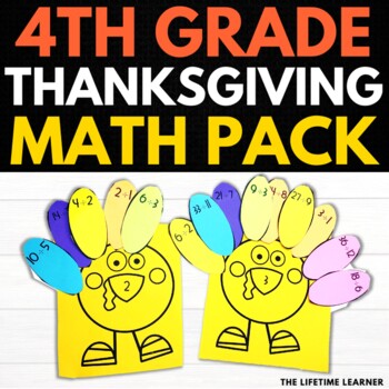 Preview of Thanksgiving Math 4th Grade | November Math Centers
