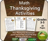 Thanksgiving Math Activities - Print and Digital Versions