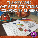 Thanksgiving Math One Step Equations Coloring Activity