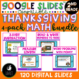 Thanksgiving Math Activities 2nd Grade Google Slides Compatible