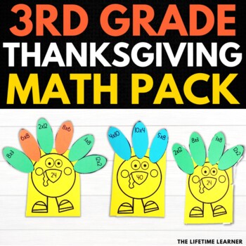 Preview of Thanksgiving Math Activities 3rd Grade | November Math Centers