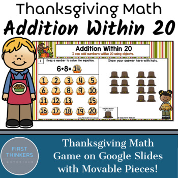 Preview of Thanksgiving Math Activities Addition Within 20 | Digital Fall Games Free