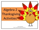 Thanksgiving Math Activities Algebra 2