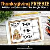 Thanksgiving Math Activities | Basic Math Facts | Addition
