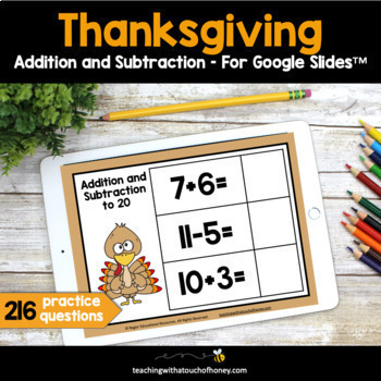 Preview of Thanksgiving Math Activities | Basic Math Facts | Addition and Subtraction