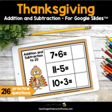 Thanksgiving Math Activities | Basic Math Facts | Addition