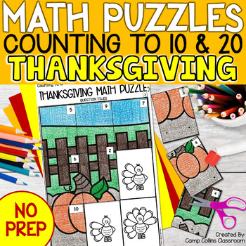 Thanksgiving Math Activities | Counting to 20 | Math Mystery Picture Puzzle