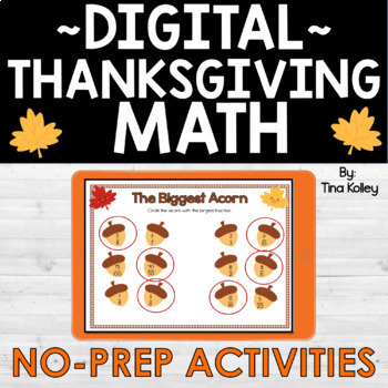 Preview of Thanksgiving Math Activities Digital - 5th Grade Math Activities