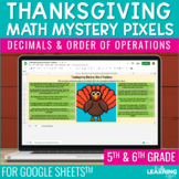 Thanksgiving Math Activities Digital Pixel Art | Decimals 