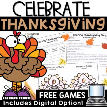 Thanksgiving Math Activities Games Centers by Think Grow Giggle