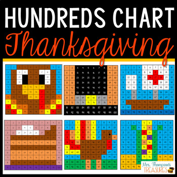 Preview of Thanksgiving Math Activities - Hundreds Chart Place Value Mystery Pictures