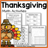 Thanksgiving Math Activities - No Prep - Just Print