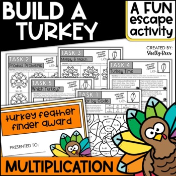 Preview of Thanksgiving Math Activities Multiplication Escape Room