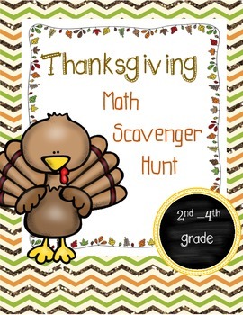 Preview of Thanksgiving Math Activities Scavenger Hunt 
