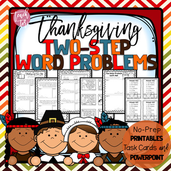 Preview of Thanksgiving Math Activities Two-Step Word Problems