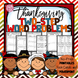 Thanksgiving Math Activities Two-Step Word Problems