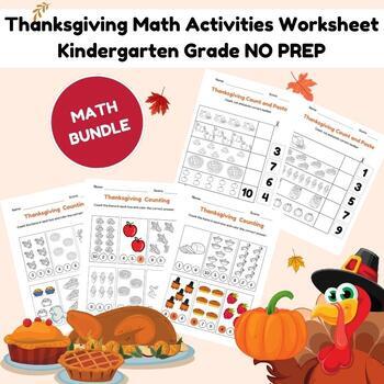 Preview of Thanksgiving Math Activities Worksheet Bundle