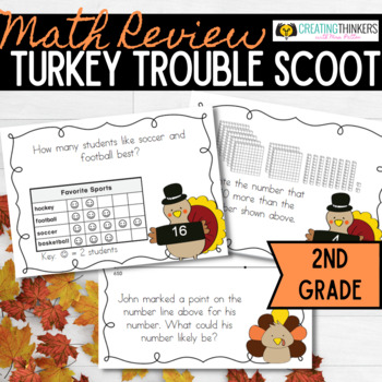 Preview of Thanksgiving Math Activities for 2nd Grade | Scoot Task Cards