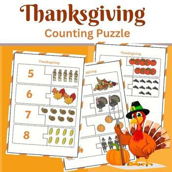 Thanksgiving Math Activities for Kids, Thanksgiving Counting Puzzle