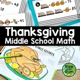 Thanksgiving Math Activities for Middle School with Solvin