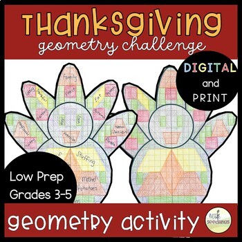 Preview of Thanksgiving Math Activity & Craft - 3rd 4th 5th Grade Geometry