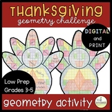 Thanksgiving Math Activity & Craft - 3rd 4th 5th Grade Geometry