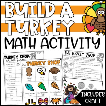Preview of Thanksgiving Math Activity & Craft - Build a Turkey