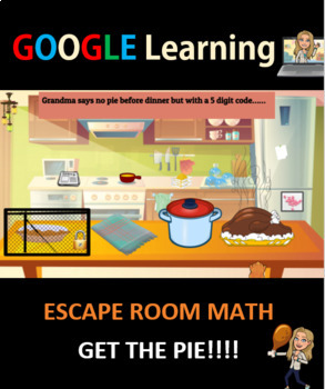Preview of Thanksgiving Math Activity Escape Room Google Slides