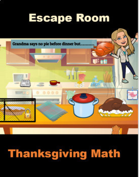 Preview of Thanksgiving Math Activity Escape the Room Google Distance Learning Mystery