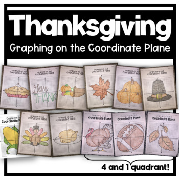 Preview of Thanksgiving Math Activity Graphing on the Coordinate Plane Bundle