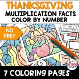 Thanksgiving Math Activity Multiplication Facts Math Color by Number Worksheets