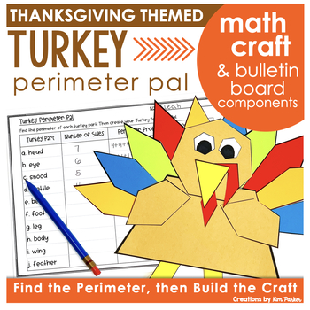 Preview of Thanksgiving Math Activity Perimeter Turkey Craft and Bulletin Board Components