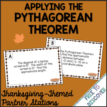 Preview of Thanksgiving Math Activity Pythagorean Theorem