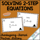 Thanksgiving Math Activity Solving 2 Step Equations 