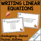 Thanksgiving Math Activity Writing Linear Equations 